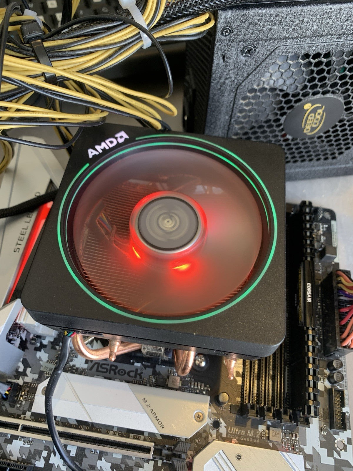 🔥 AMD Ryzen 5 AM4 CPU  RGB heatsink fan (only)