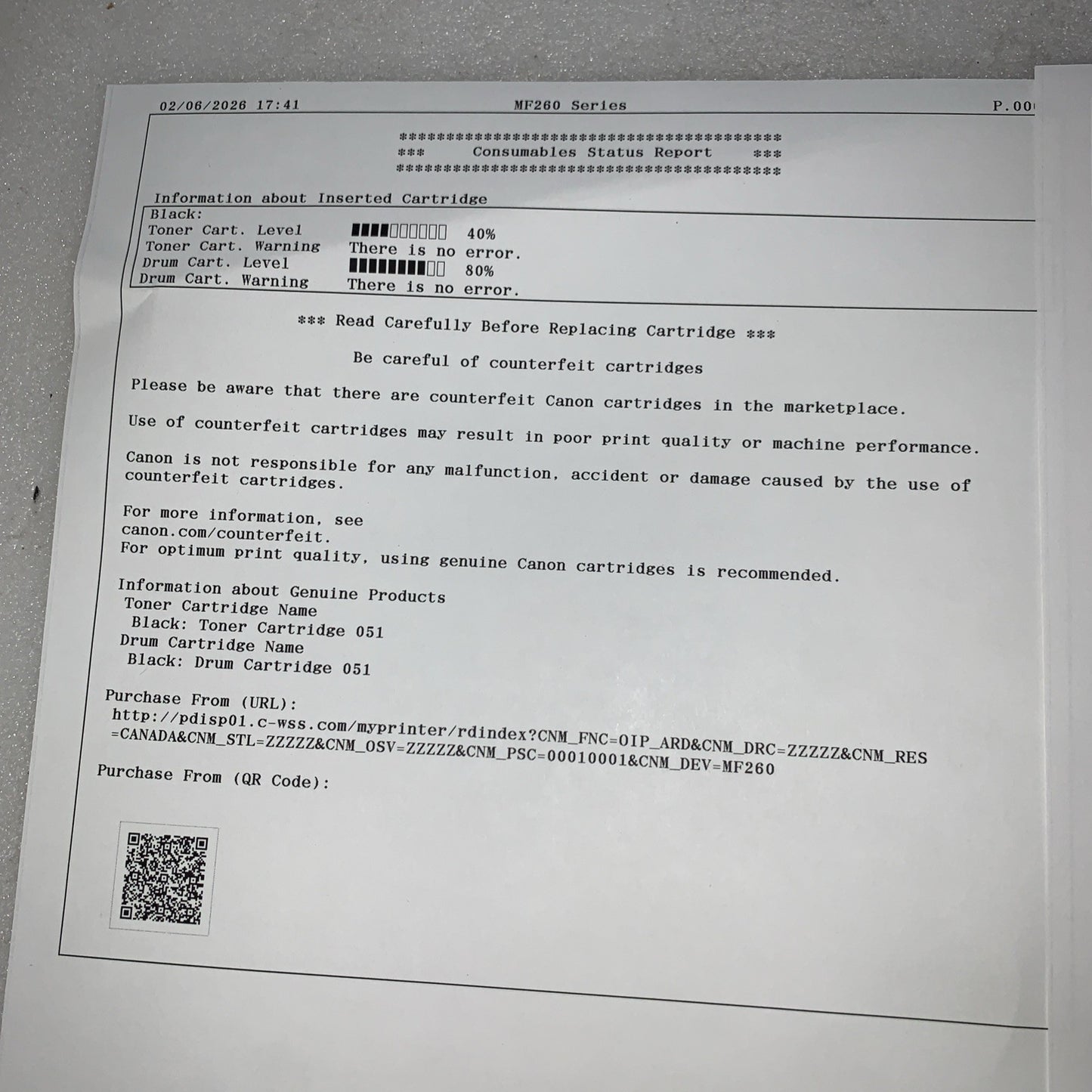 Canon imageCLASS MF267DW II Multifunction Laser Printer (Page count 8K only)