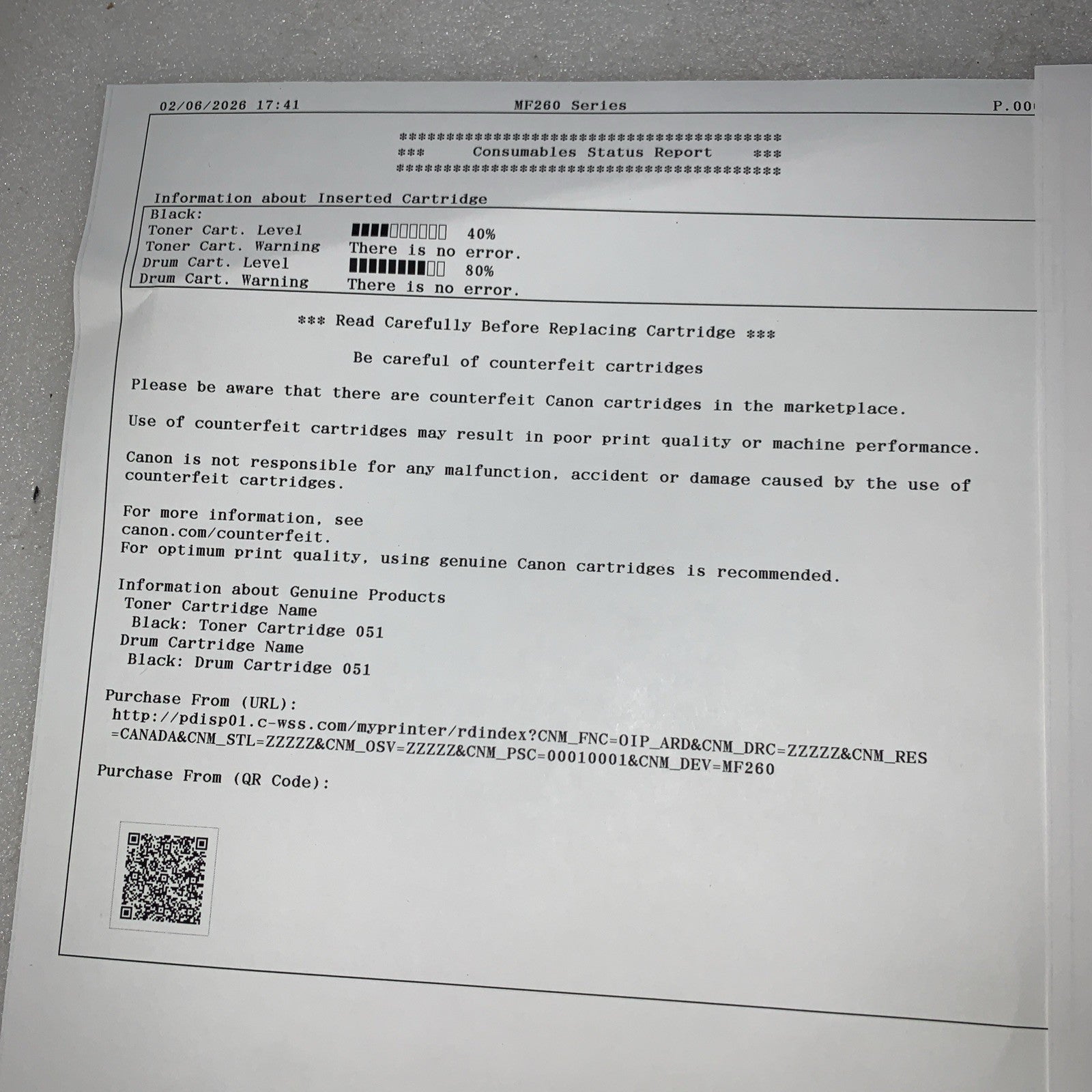 Canon imageCLASS MF267DW II Multifunction Laser Printer (Page count 8K only)