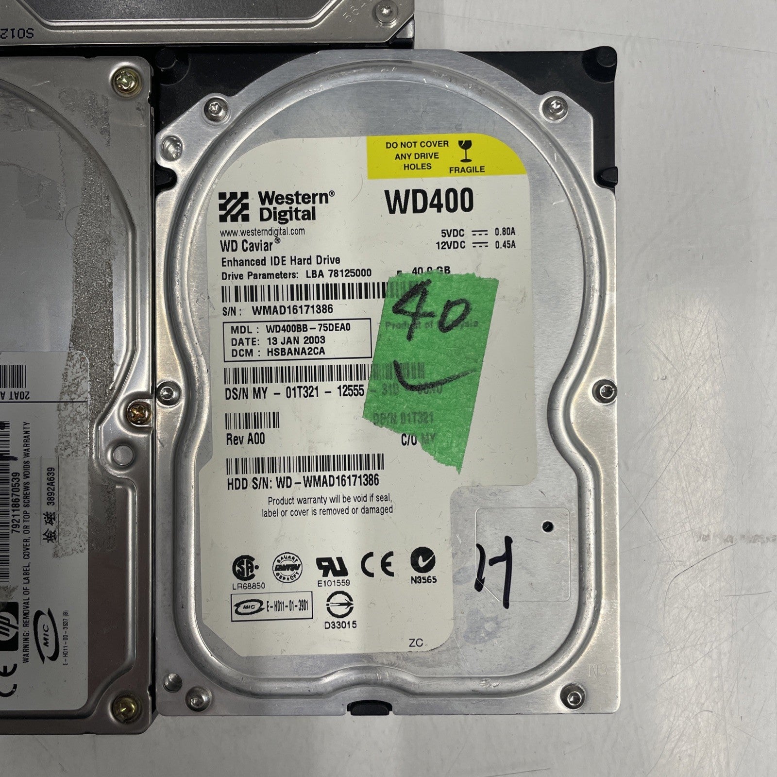 Lot Of 5- Mixed Brand Desktop IDE HDD  3.5” 8.4G/20G/40G/60G +