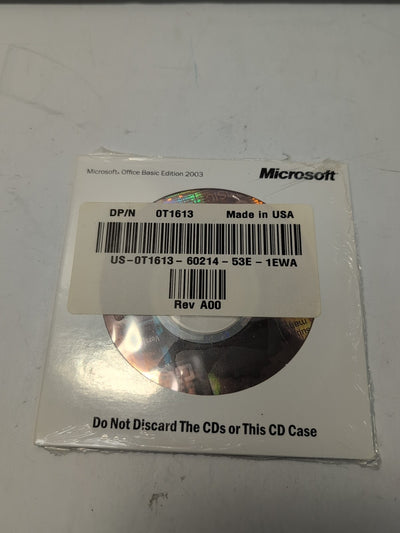 🔥 Sealed Microsoft Office 2003 Basic Edition Install CD Dell With Product Key -