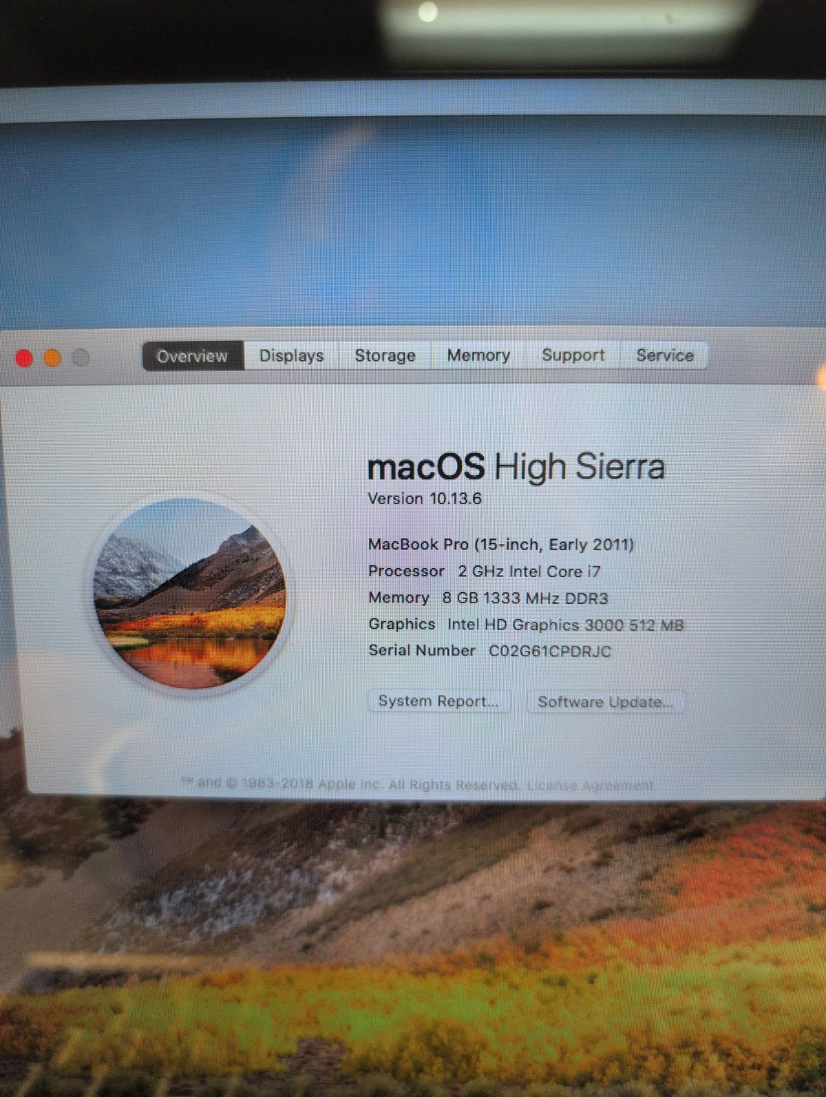 🎸 Apple MacBook Pro 15" A1286 Early 2011 2GHz Core i7 8GB RAM 500GB HDD
