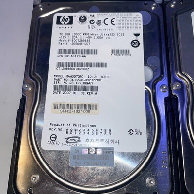 Lot of 2 FUJITSU 73GB MAT3073NC SCSI 10K Ultra 320 U320 3.5 HDD Hard drive