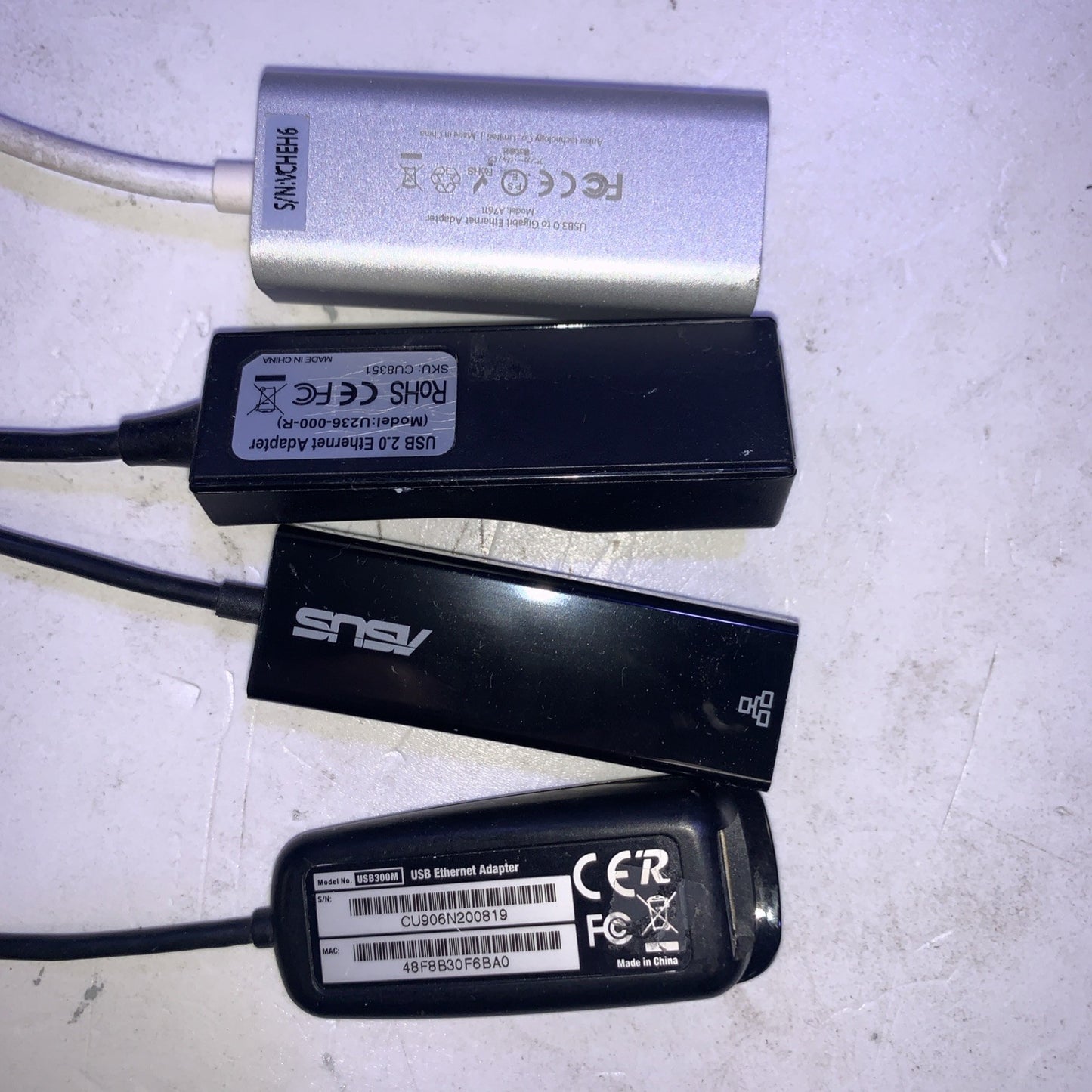 Lot of 4 USB 2.0 to RJ45 Cable Adapter  Interface Connect Device