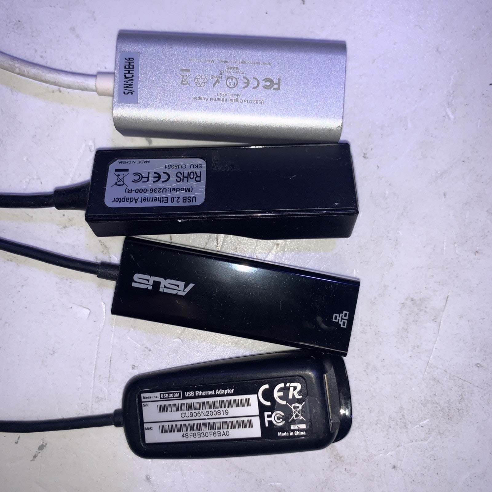 Lot of 4 USB 2.0 to RJ45 Cable Adapter  Interface Connect Device