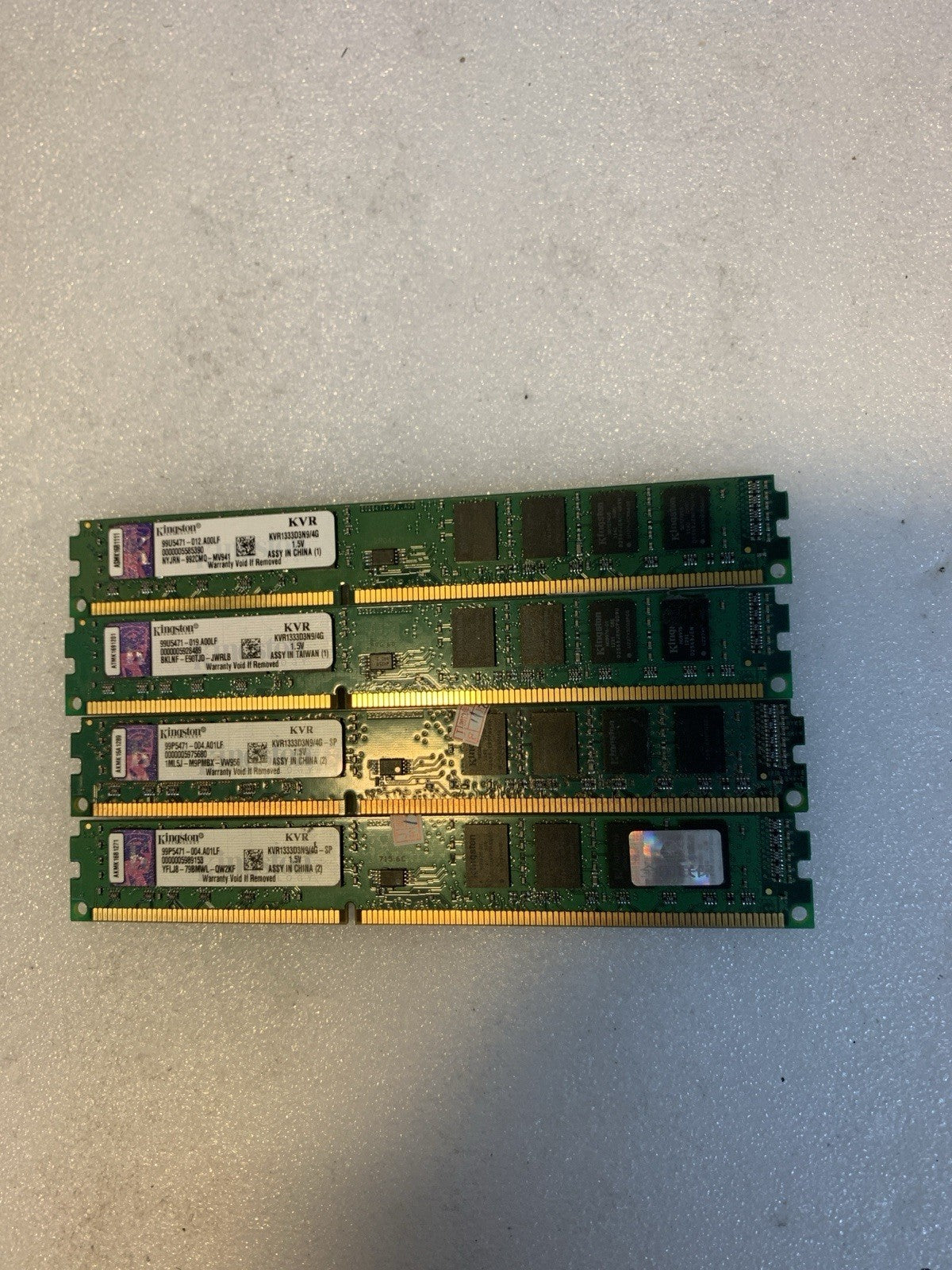 Kingston 16GB Kit 4x4GB PC3-10600U DDR3 1333MHz KVR1333D3N9/4G Desktop Memory