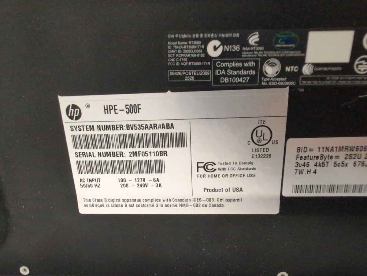 🎸 HP Pavilion Elite HPE-500f Desktop AMD Phenom II X6 1045T 8GB 80GB HDD WinXP