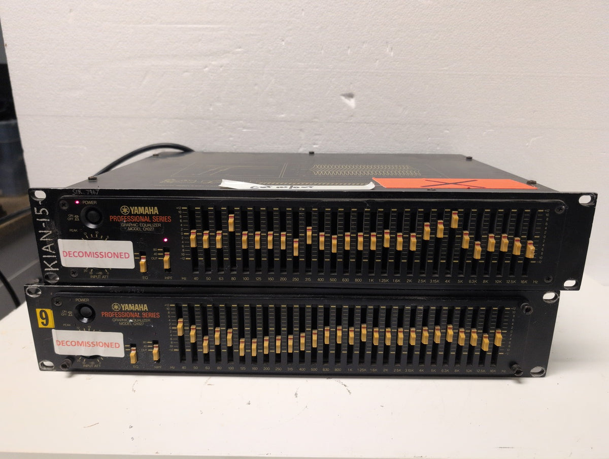 🎸 (PARTS) Lot of 2 Yamaha Q1027 31-Band Graphic Equalizer 2U Rack