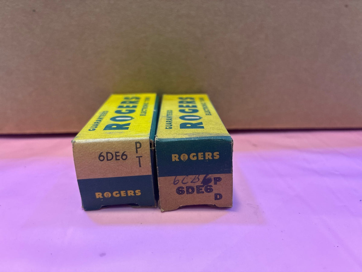 🔥 Rogers 6DE6 Vacuum Tube Pair NOS in Original Branded Boxes
