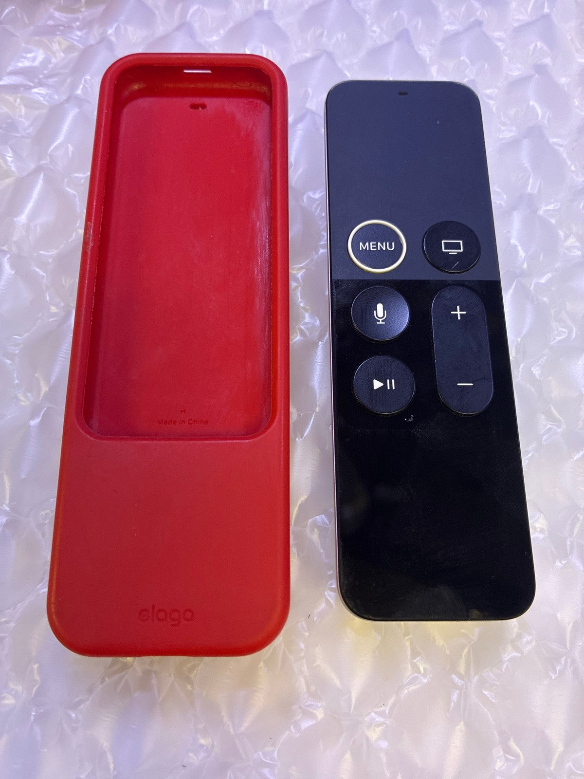🔥 Apple Siri Remote 1st Generation A1962 with Elago Red Silicone Case -Untested