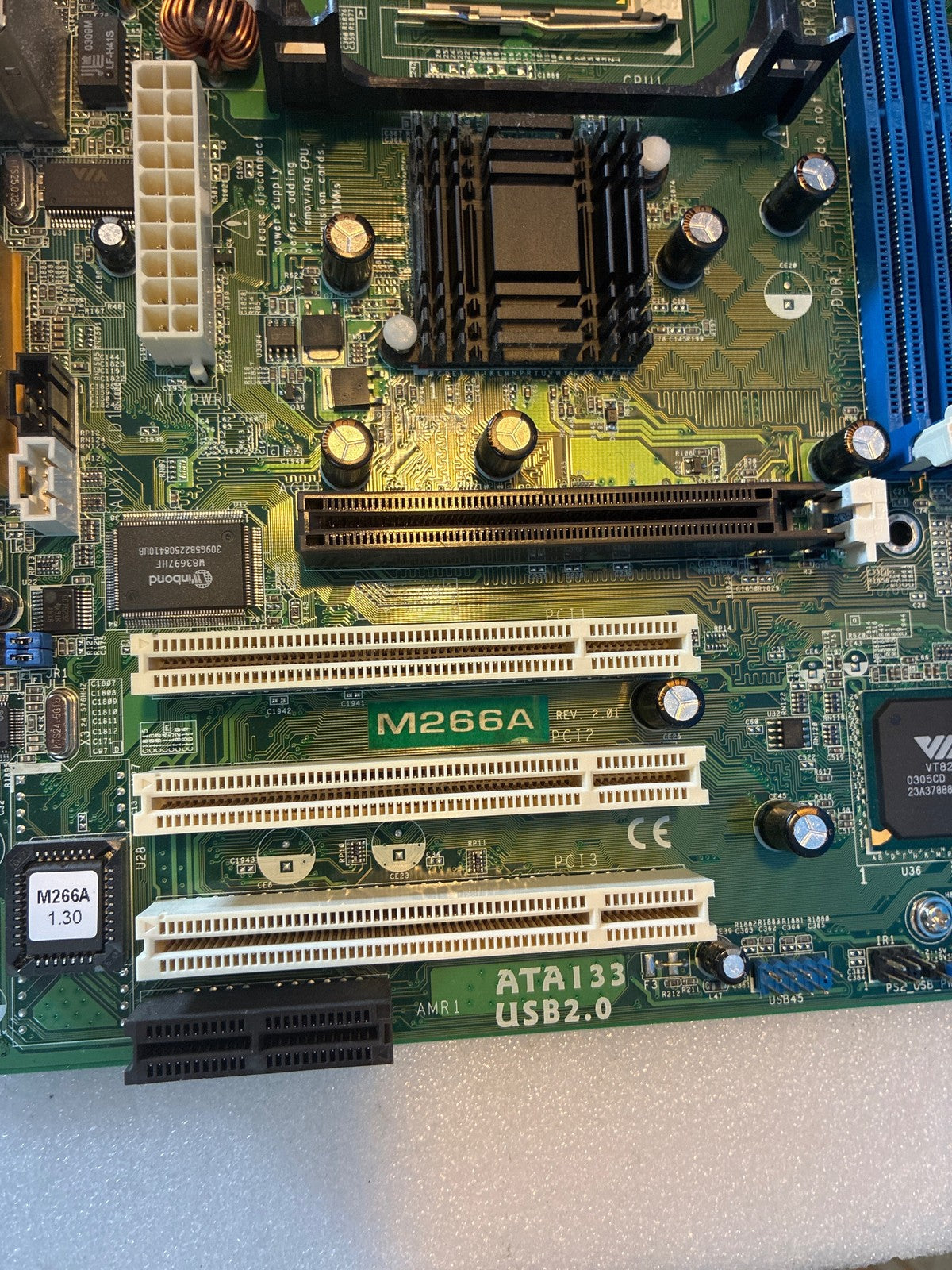 🔥 M266A Rev 2.01 Socket 478 ATX Motherboard with Intel Celeron 2.8GHz CPU