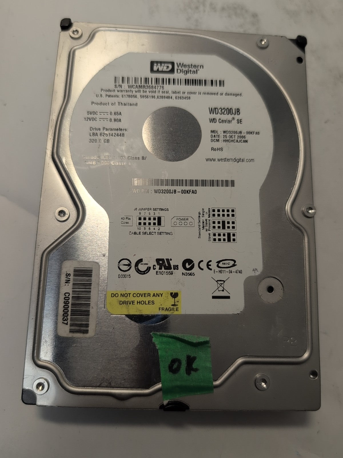 🔥 WD 3200JB 320GB 3.5" IDE Hard Drive WD3200JB-00KFA0 Tested -