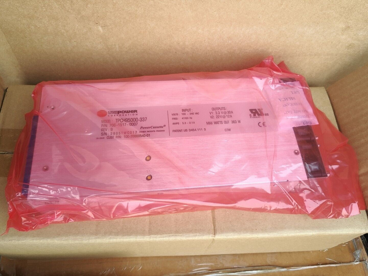 - 1x NEW UNIPOWER TPCH95000-337  Power Supply P/N: 706-1517-0007 5.3-2.1A 363W 