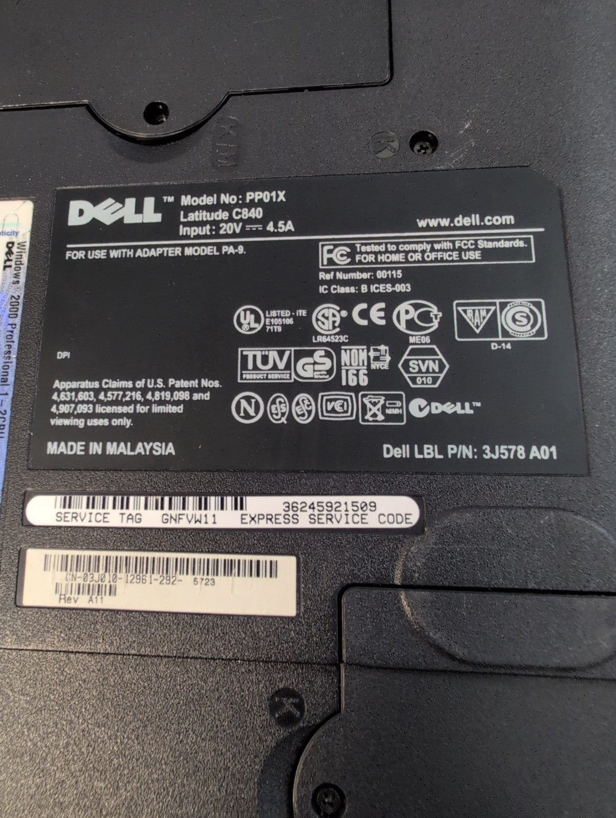 🔥NICE Dell Latitude C840 15" Laptop Pentium4 2.0GHz /1GB RAM /30GB HDD/WinXP  -