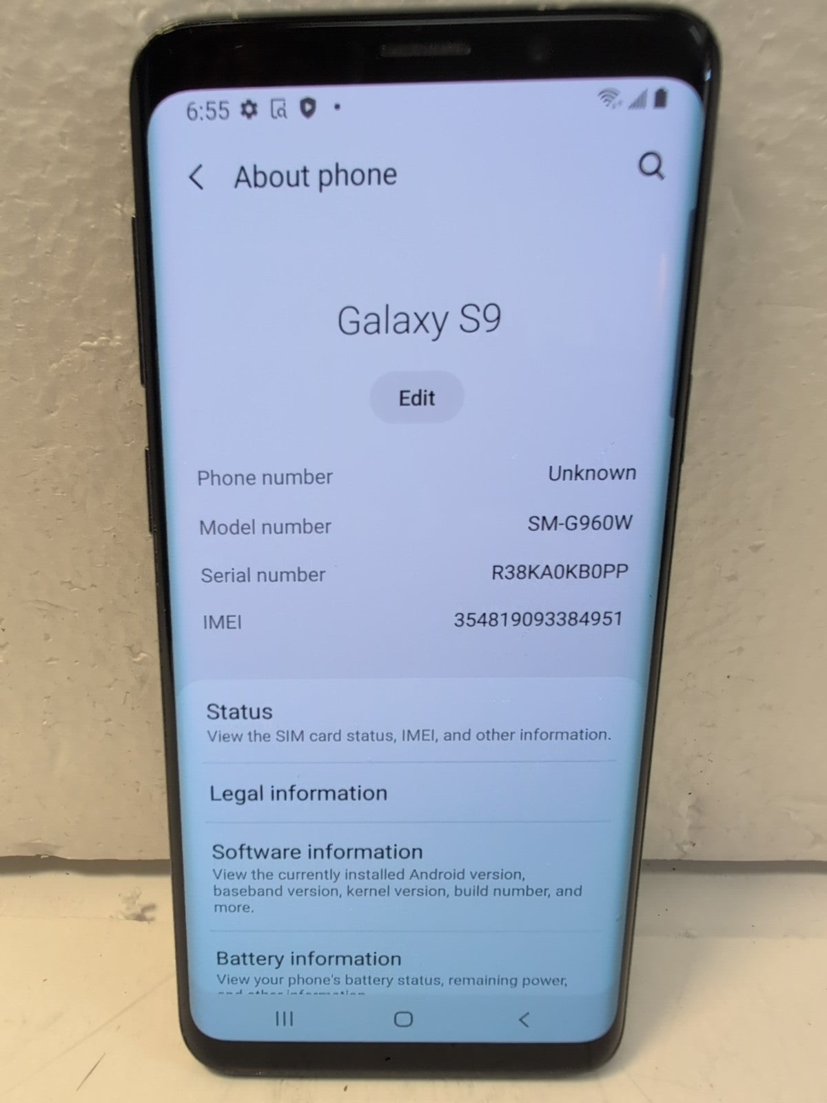 🔥 Samsung Galaxy S9 Android 5.8"  Black  4GB+64GB (Back Cracked) -