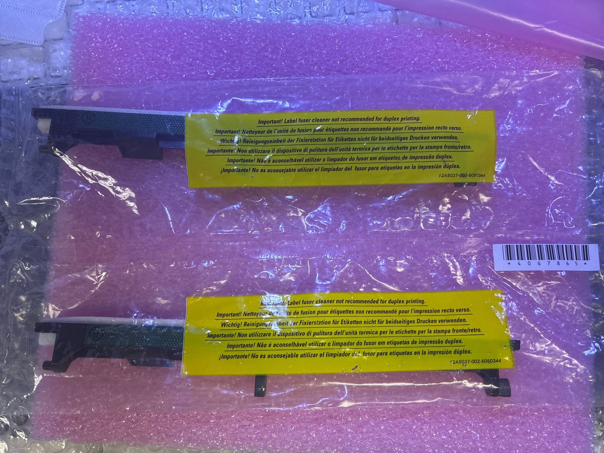 🔥 Label Fuser Cleaner 12A5037-002-6050344 Black Roller Bar Lot of 2