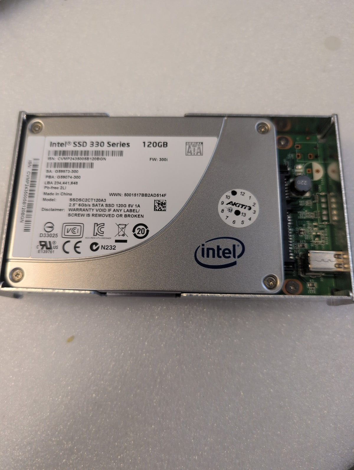 🎸 Akitio Thunderbolt External SSD  120GB Intel SSDSC2CT120A3 (NO Cable)