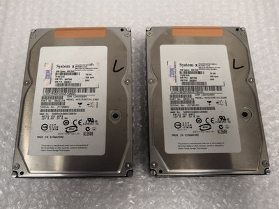 - LOT OF 2 IBM 3.5" 73.4GB 15K SAS HARD DRIVE 26K5841 39R7348 40K1043