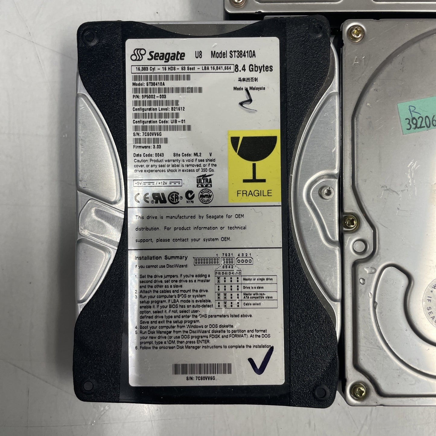 Lot Of 5- Mixed Brand Desktop IDE HDD  3.5” 8.4G/20G/40G/60G +