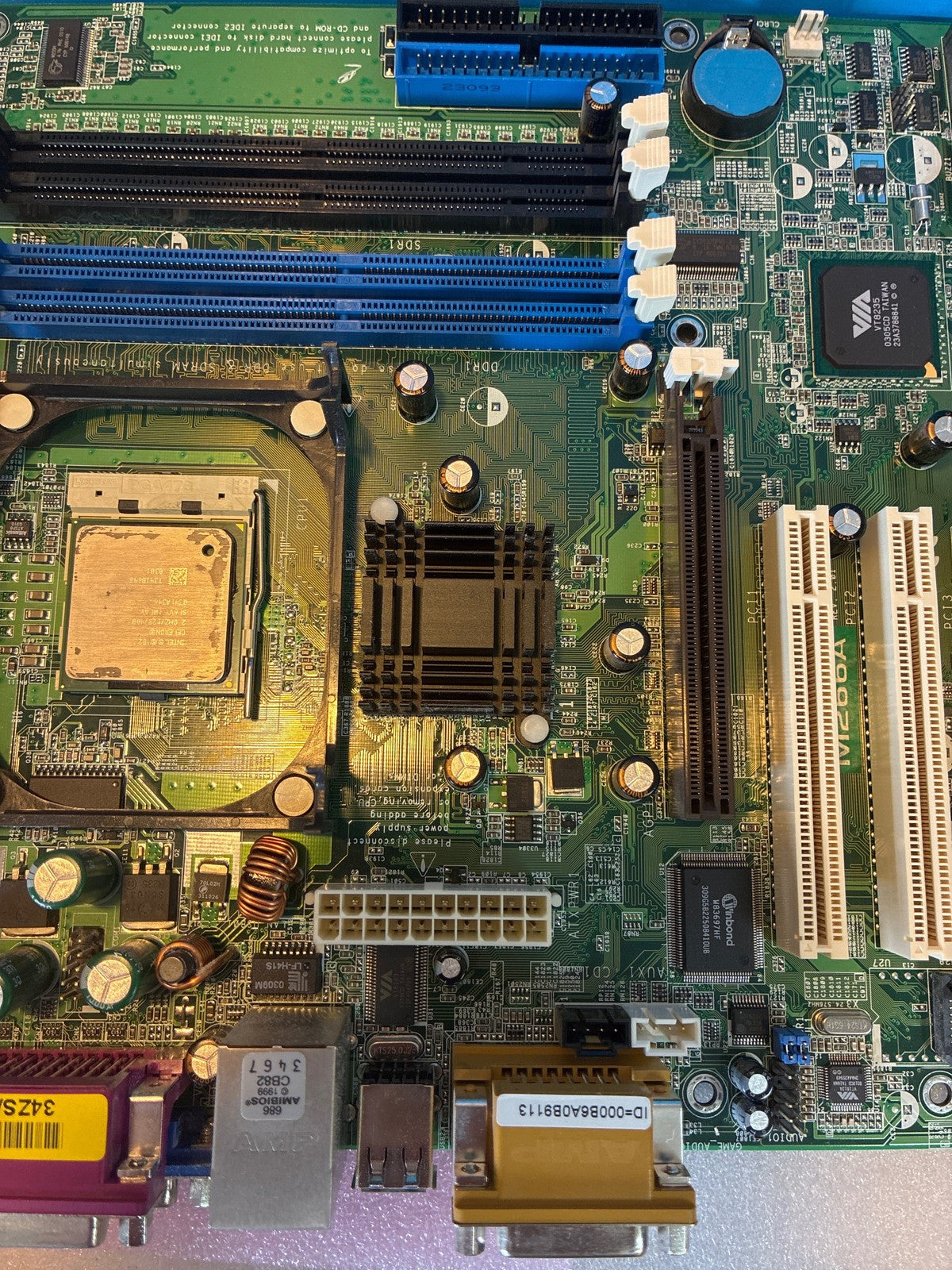 🔥 M266A Rev 2.01 Socket 478 ATX Motherboard with Intel Celeron 2.8GHz CPU
