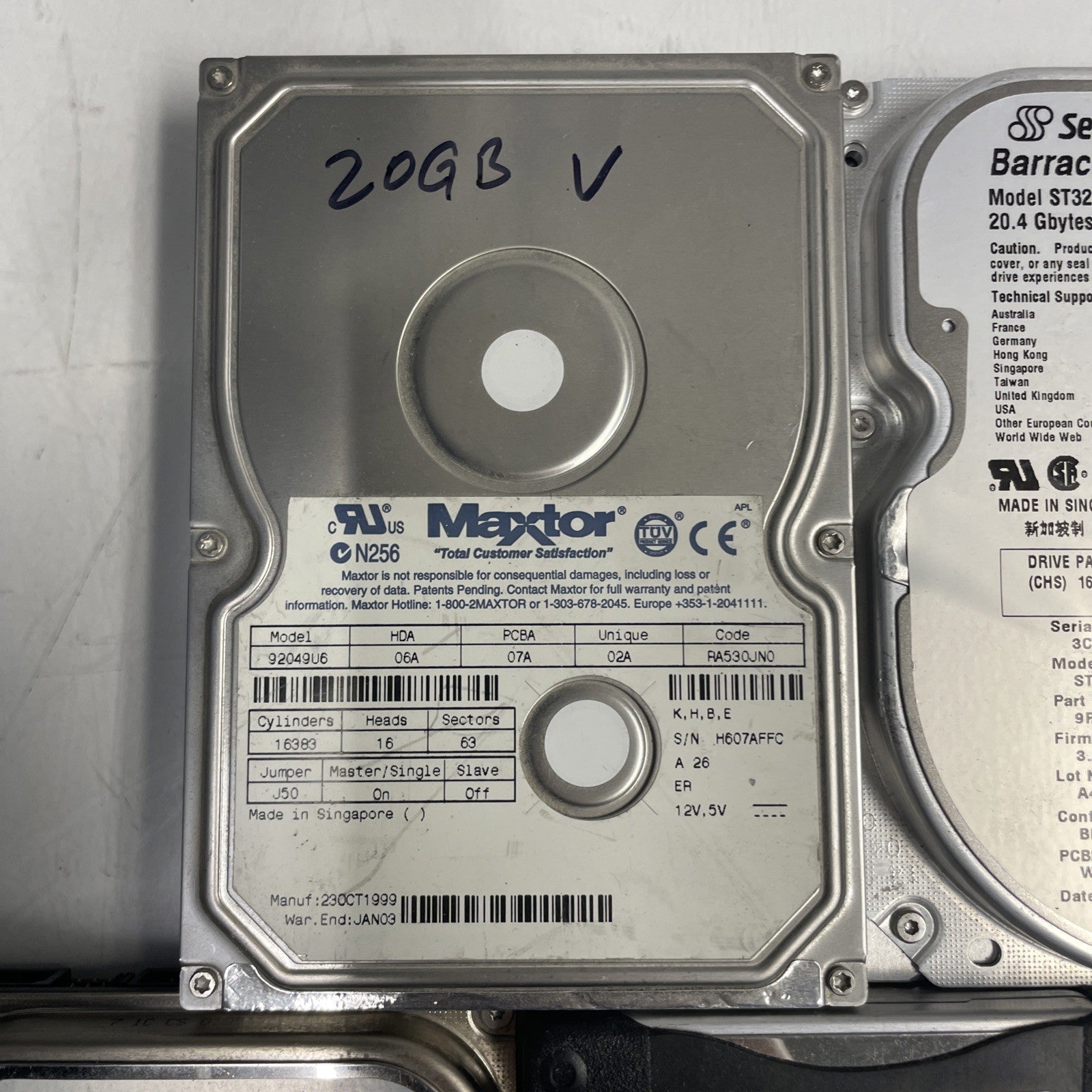 Lot Of 5- Mixed Brand Desktop IDE HDD 20G 3.5” Hard Drive Tested & Working +