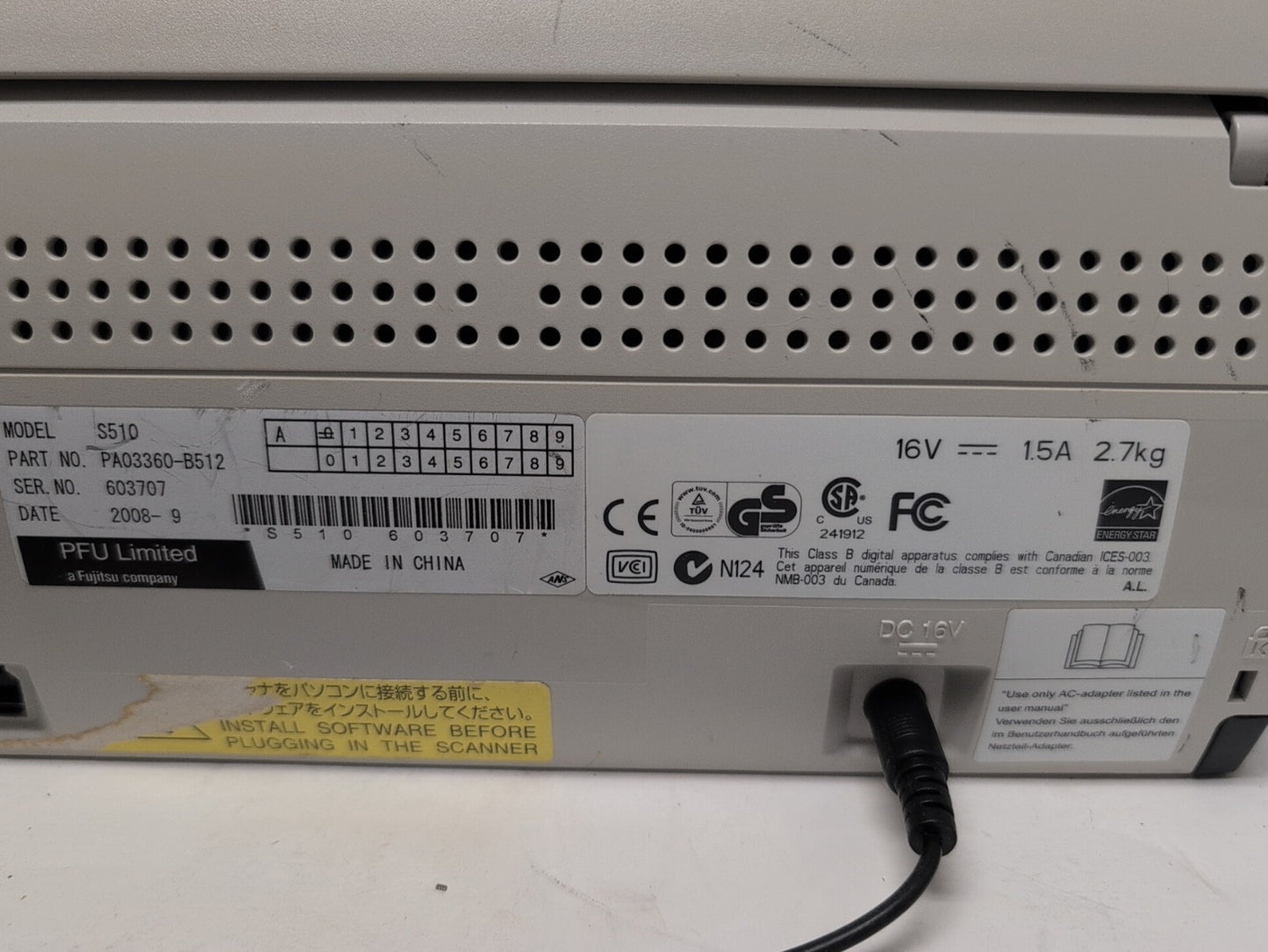 🔥 Fujitsu ScanSnap S510 Color Duplex Sheet-Fed Document USB Scanner -