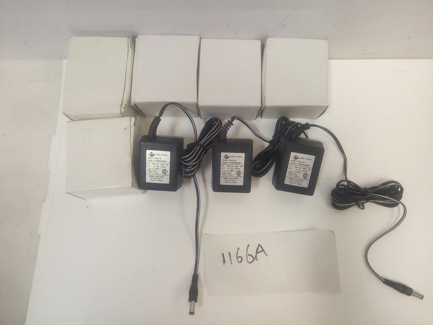 - LOT OF 8 CUI STACK  35-9-300C Class 2 Transformer AC Adaptor 300mA