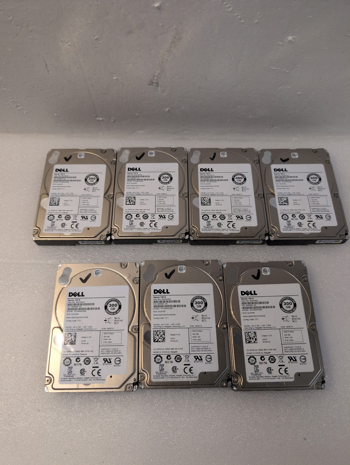 🎸 7x Dell PGHJG Seagate 10K.6 ST300MM0006 300GB SAS 6Gbps 2.5" HDD 100% HEALTH