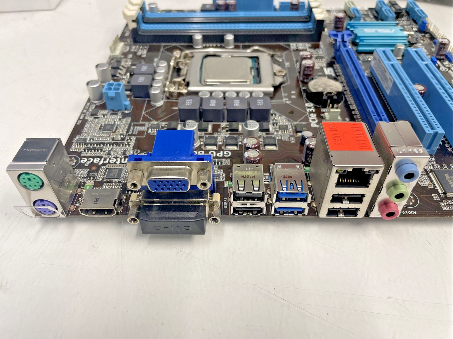 🔥ASUS P8B75-M/CSM Motherboard LGA1155 w i3-3220 sr0rg and shield +