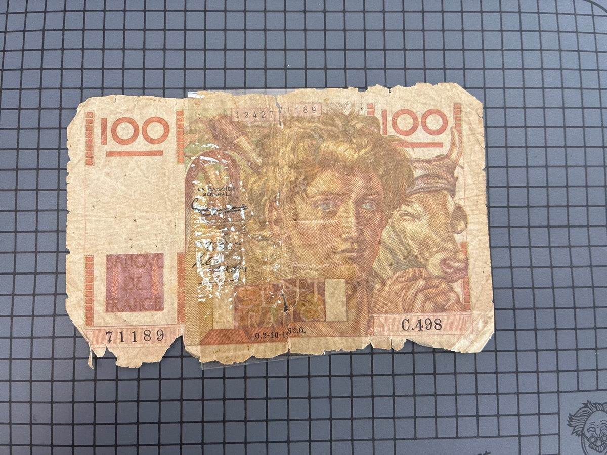 🔥 Banque de France 100 Francs Jeune Paysan 1952 Banknote C.498 Circulated