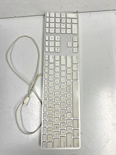 🔥 Apple Keyboard A1243 Wired USB Full Size with Numeric Keypad TESTED  #