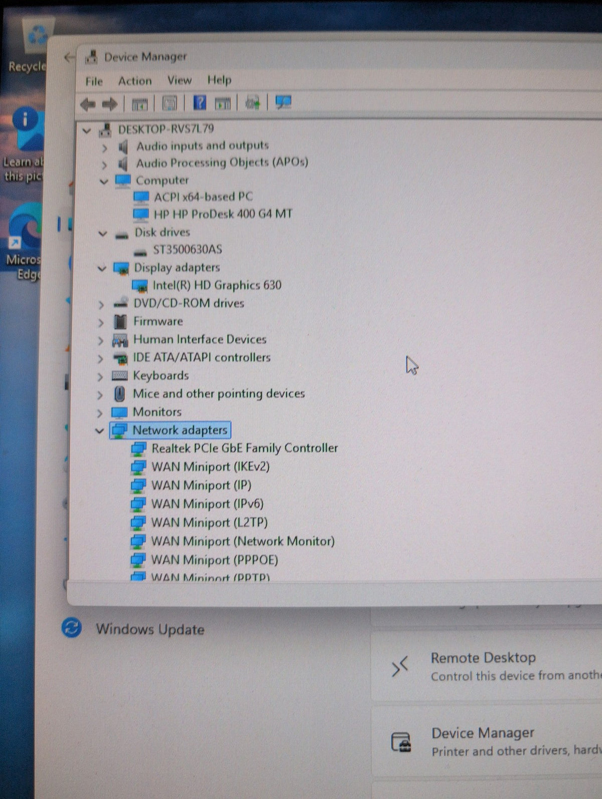 HP ProDesk 400 G4 MT Z2H64UT#ABA i5-7500 8GB RAM 500GB HDD Win 11 Pro -