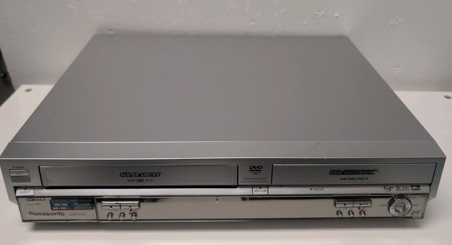 🔥 Panasonic DMR-E75V DVD Recorder VHS VCR Combo Silver TESTED (NO Remote) -