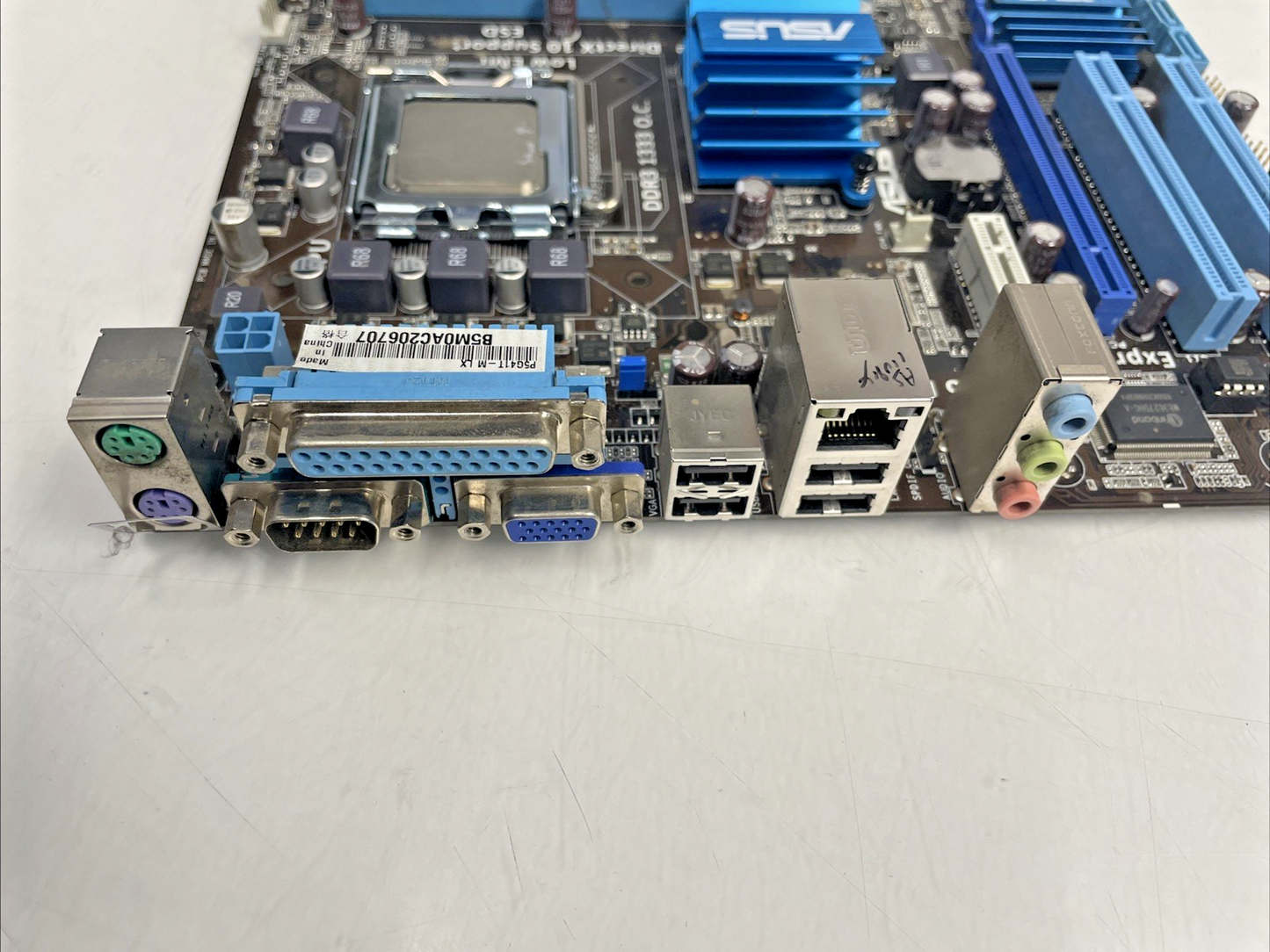 🔥ASUS P5G41T-MLX MOTHERBOARD LGA775 + i/o  + cpu E5800 SLGTG  +