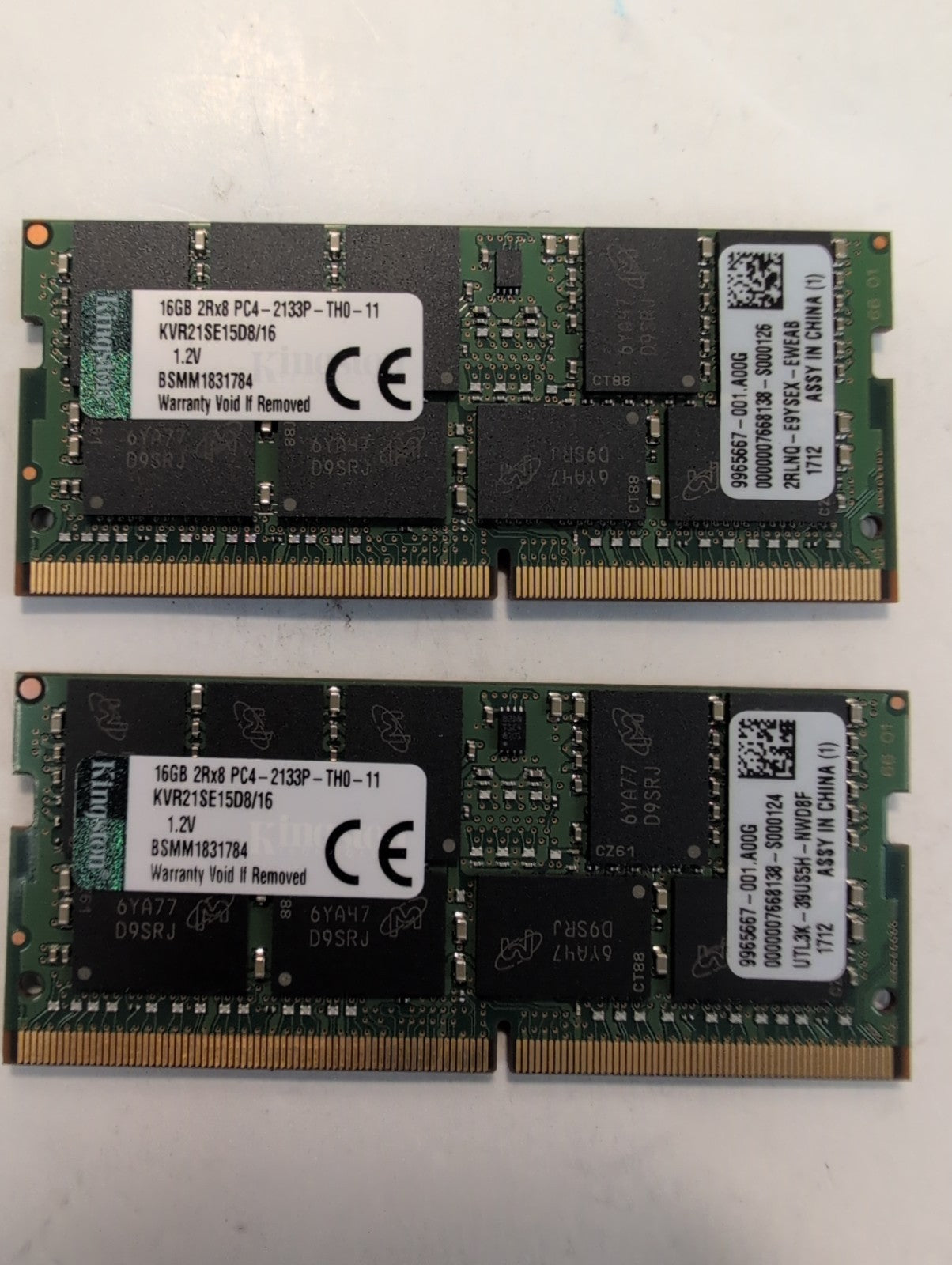 🔥 32GB (16GBx2) Kingston PC4-2133P DDR4-2133MHz Laptop Memory KVR21SE15D8/16 -