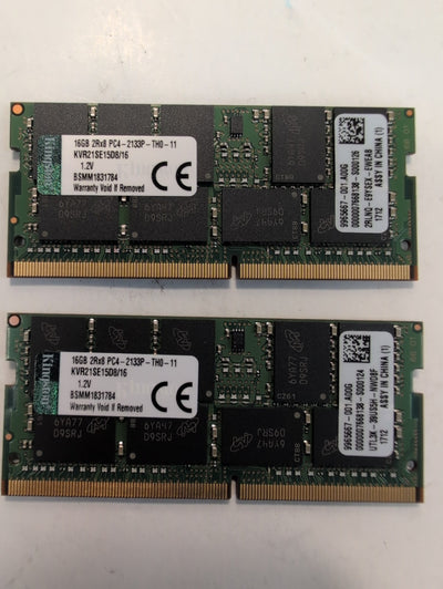 🔥 32GB (16GBx2) Kingston PC4-2133P DDR4-2133MHz Laptop Memory KVR21SE15D8/16 -