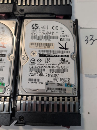 4x HP 512744-001 518216-002 0B24372 2.5" 146GB 15K RPM SAS Hard Drive -