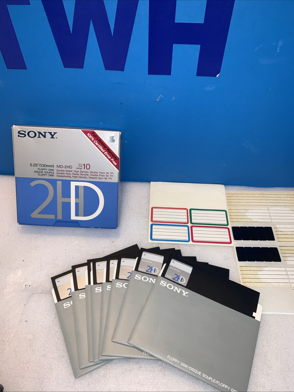 Lot of 8 Sony 5.25" Floppy Disk MD-2HD Discs