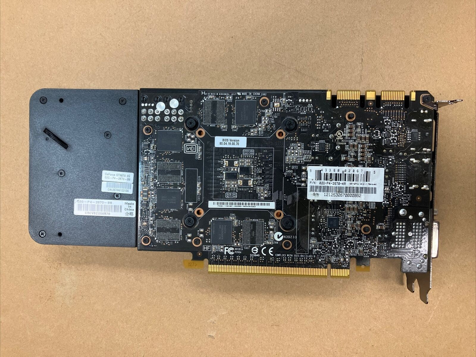 EVGA NVIDIA GeForce GTX 670 2GB GDDR5 PCI-e Graphics Card P/N: 02G-P4-2670-B6 ~