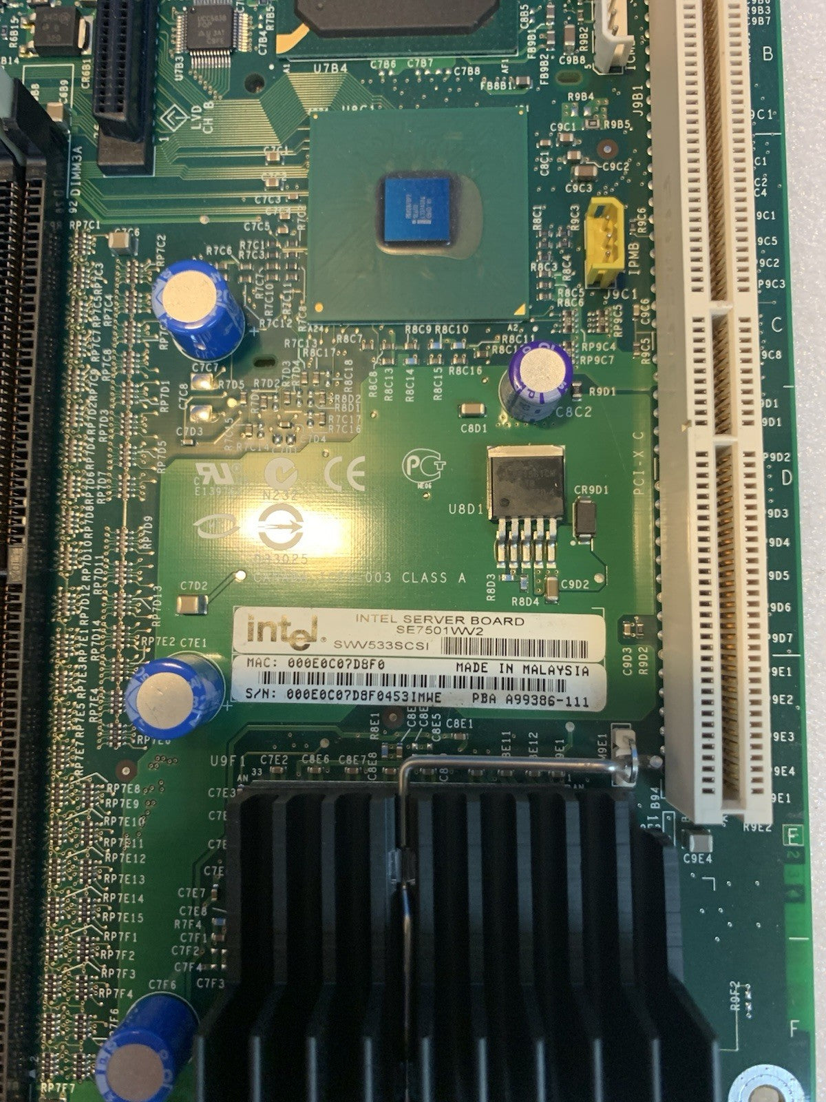 Intel SE7501WV2 SWV533SCSI A99386 Dual Server Xeon 604 Motherboard w/ 2x1GB