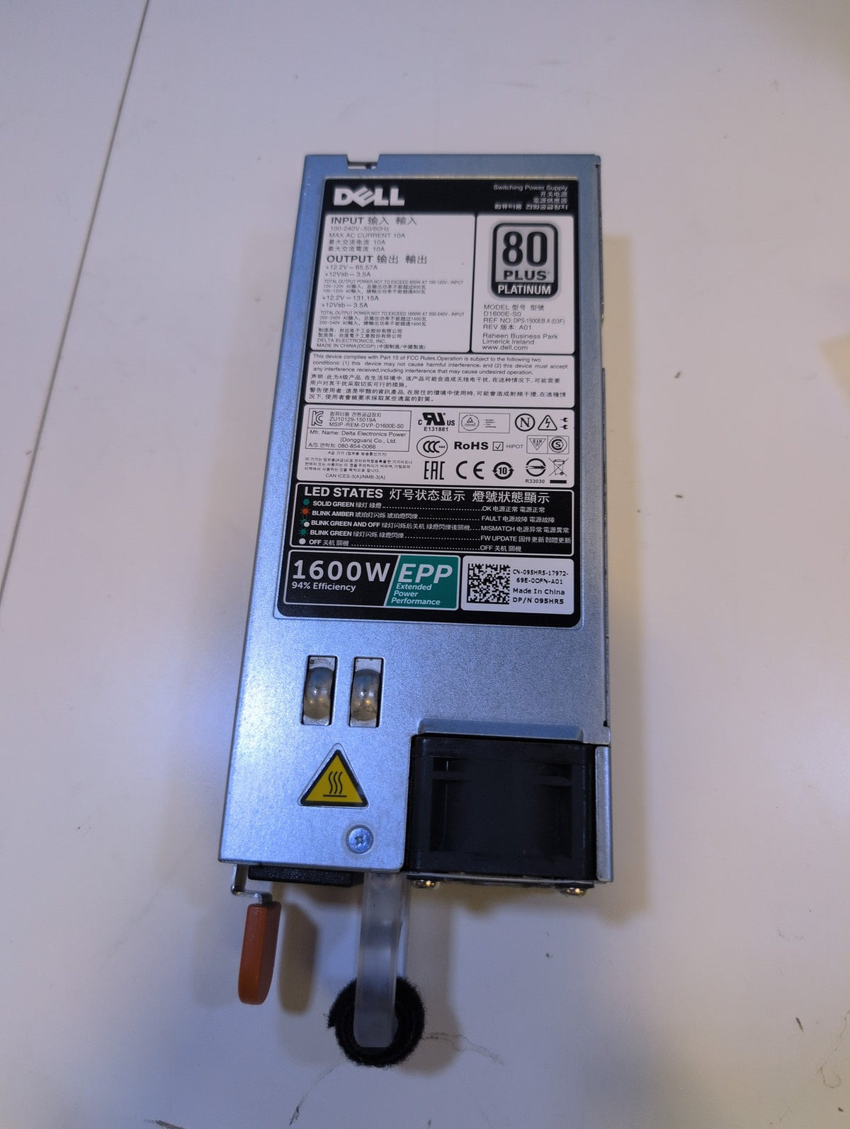 🎸 Dell 1600W 80 Plus Platinum Hot-Swap Server Power Supply D1600E-S0 095HR5