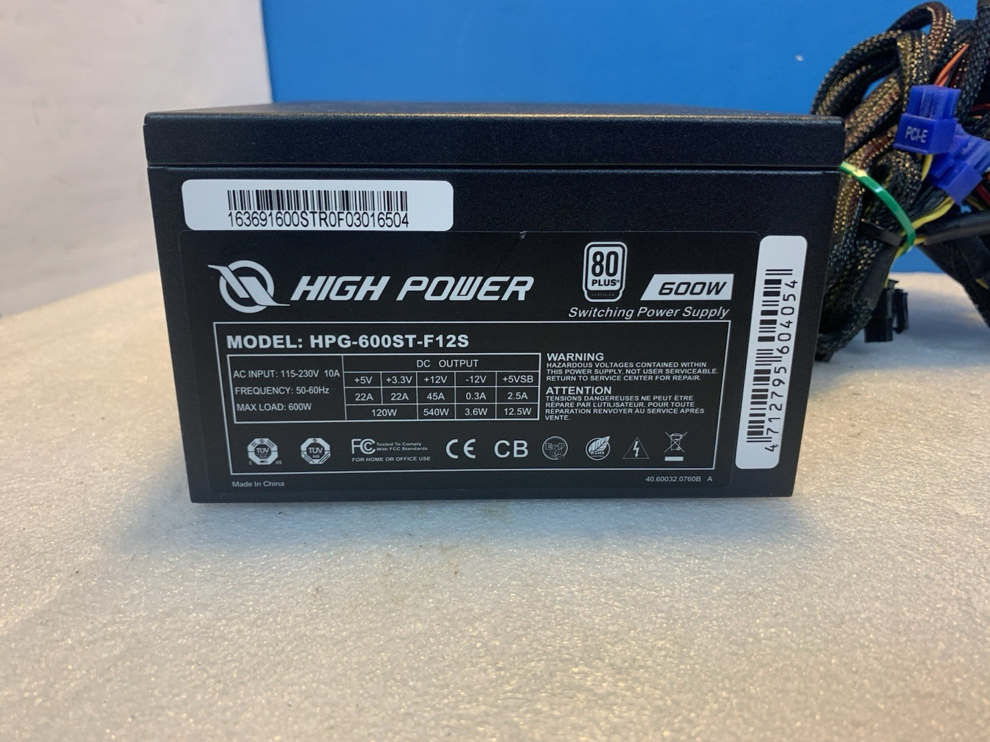 🔥 High Power HPG-600ST-F12S 600W ATX PSU 80+ Power Supply (2x6pin/2x8 Pin) PCIe