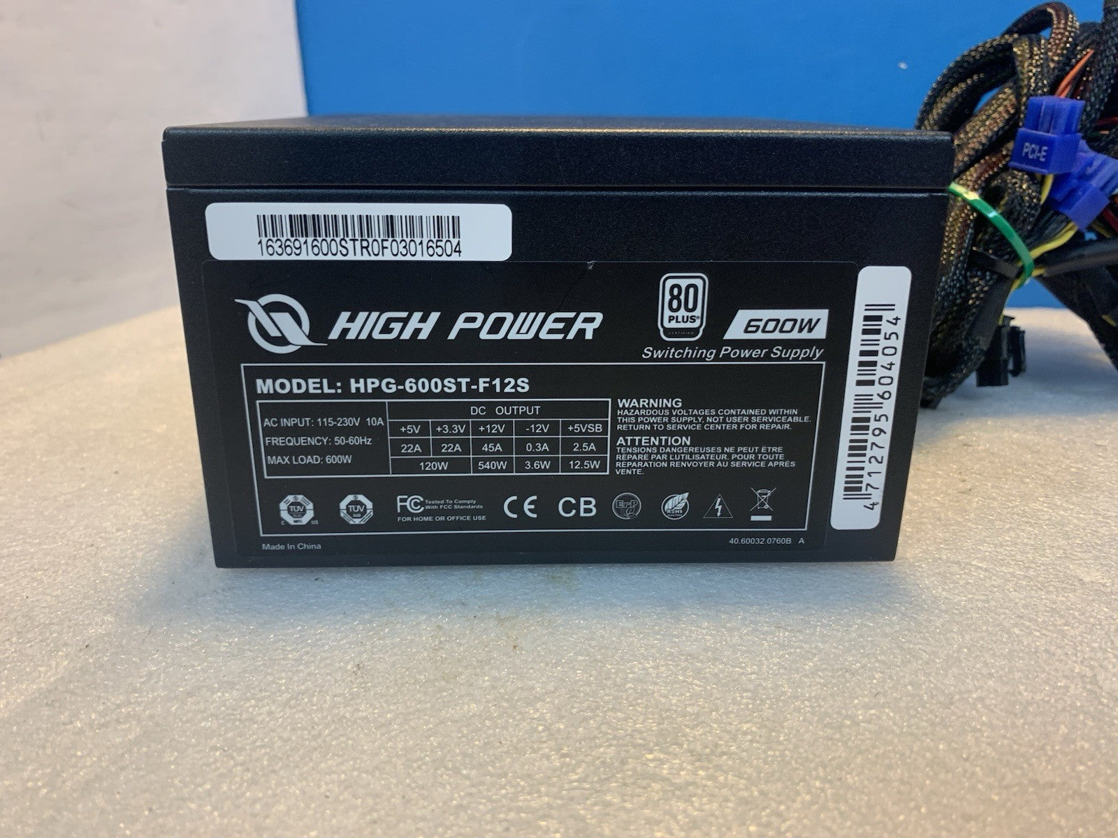 🔥 High Power HPG-600ST-F12S 600W ATX PSU 80+ Power Supply (2x6pin/2x8 Pin) PCIe
