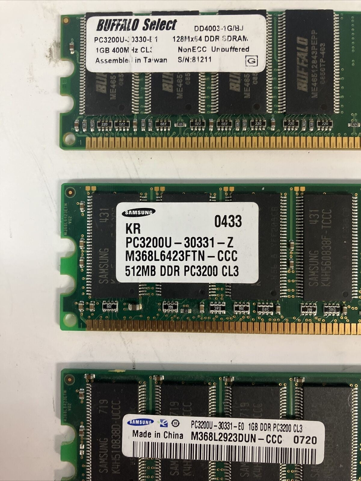 (Lot of 6x) Mixed Brands & Mixed Model DDR1 Desktop DIMM Memory ~