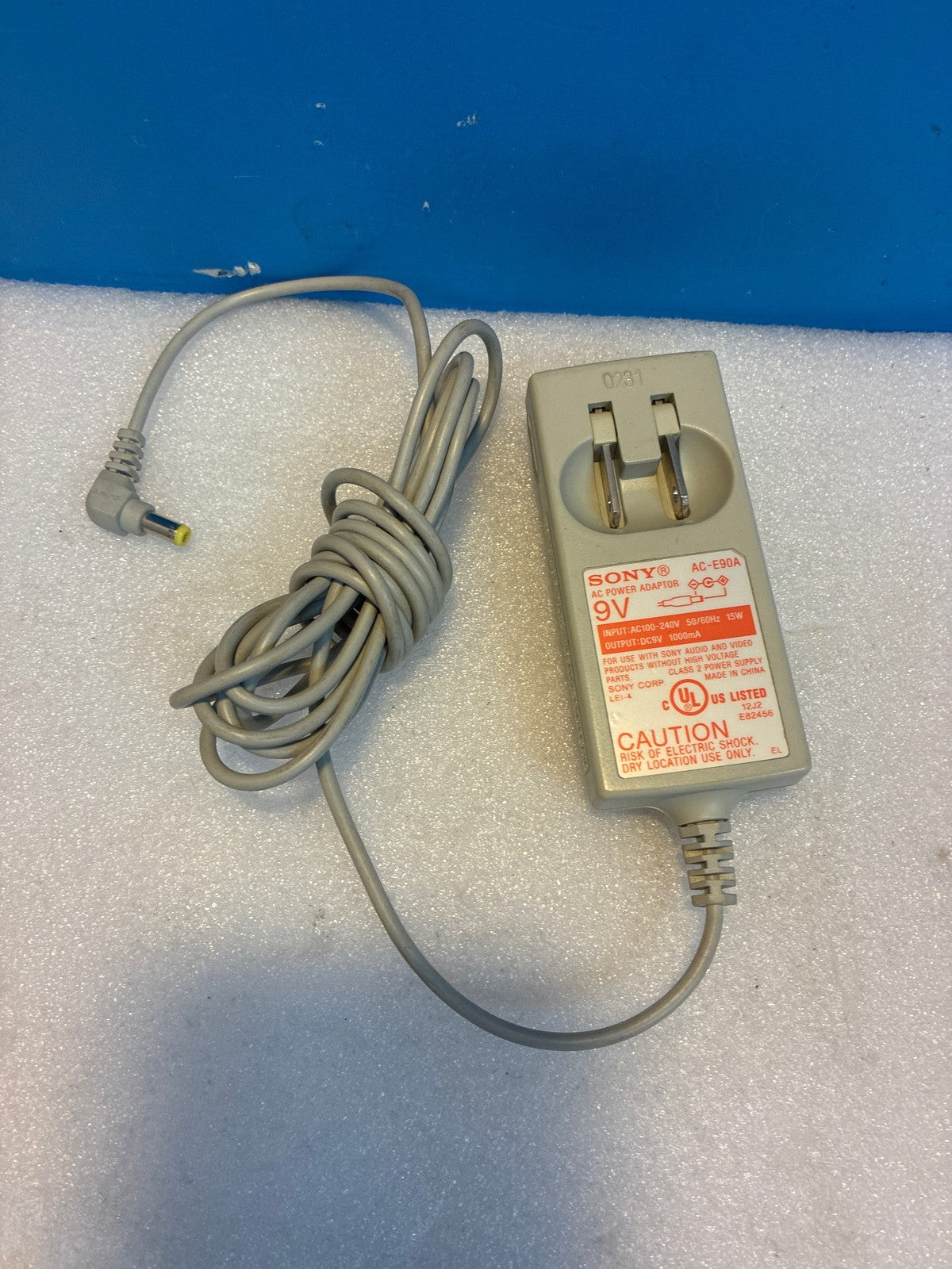 🔥 Sony AC-E90A 9V 1000mA AC Power Adaptor Gray Right-Angle Barrel Plug