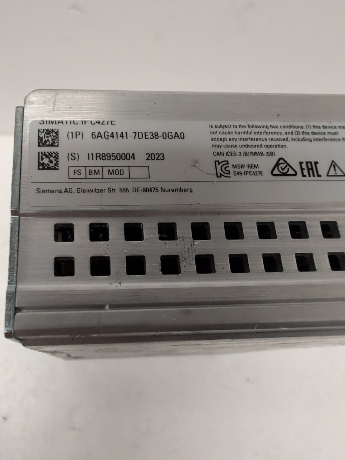 SIEMENS SIMATIC IPC427E PC 6AG4141-7DE38 XEON E3-1505L v5/16GB/480GB SSD (Read)-