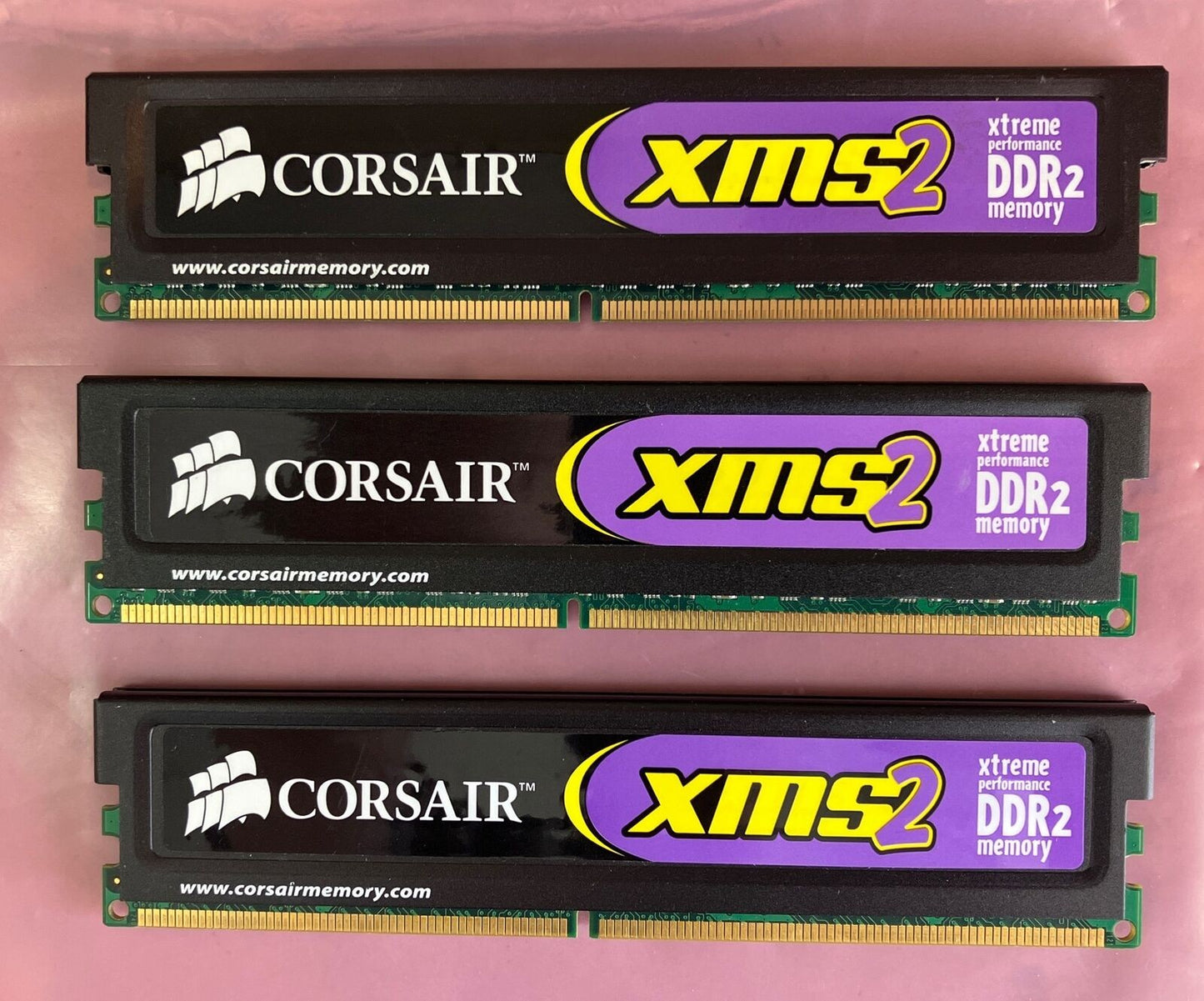(3x 1GB) Corsair XMS PC2-6400 DDR2-800 Computer Memory RAM CM2X1024 -5400C4 ~