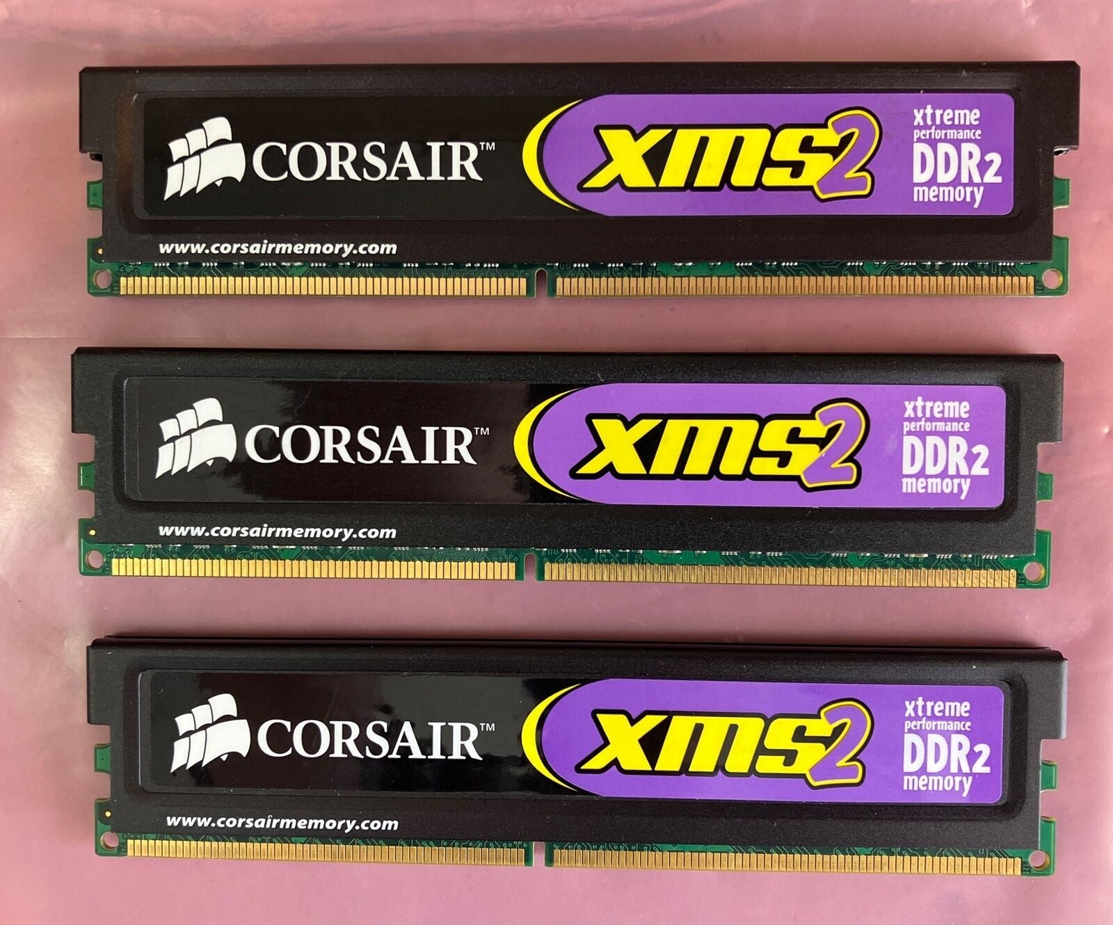 (3x 1GB) Corsair XMS PC2-6400 DDR2-800 Computer Memory RAM CM2X1024 -5400C4 ~