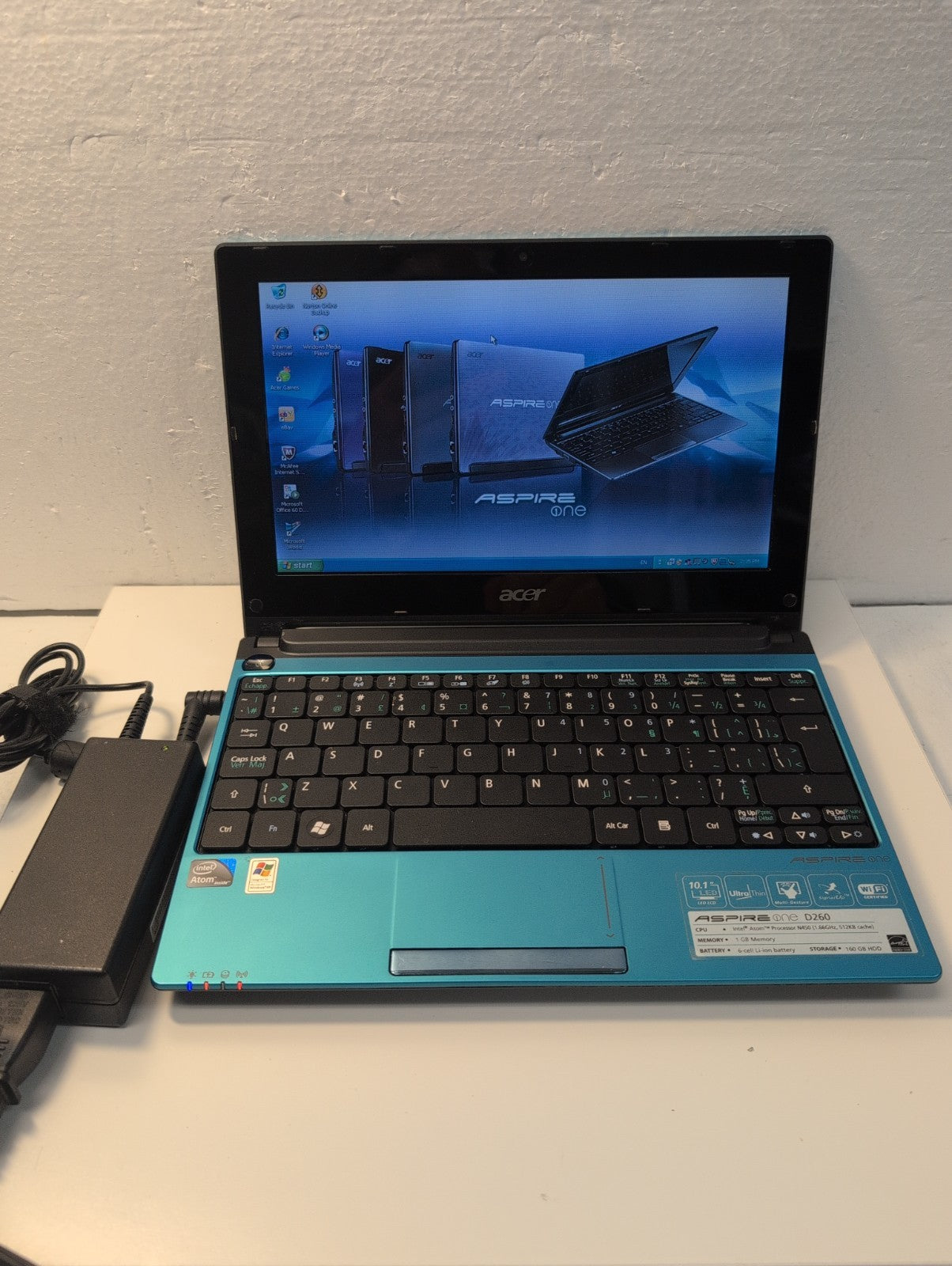 🔥 Acer Aspire One D260 10.1” Laptop Atom N450 CPU/1GB/160GB HDD/WinXP  (READ) -