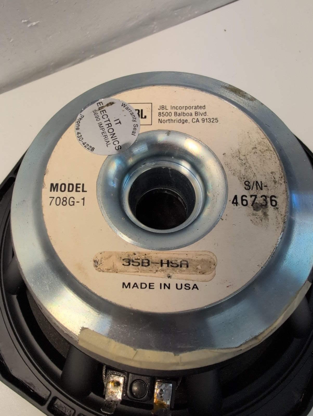 🔥 Single Vintage JBL SPEAKER 708G-1 WOOFER DRIVER  for L3 L5 L7 model -